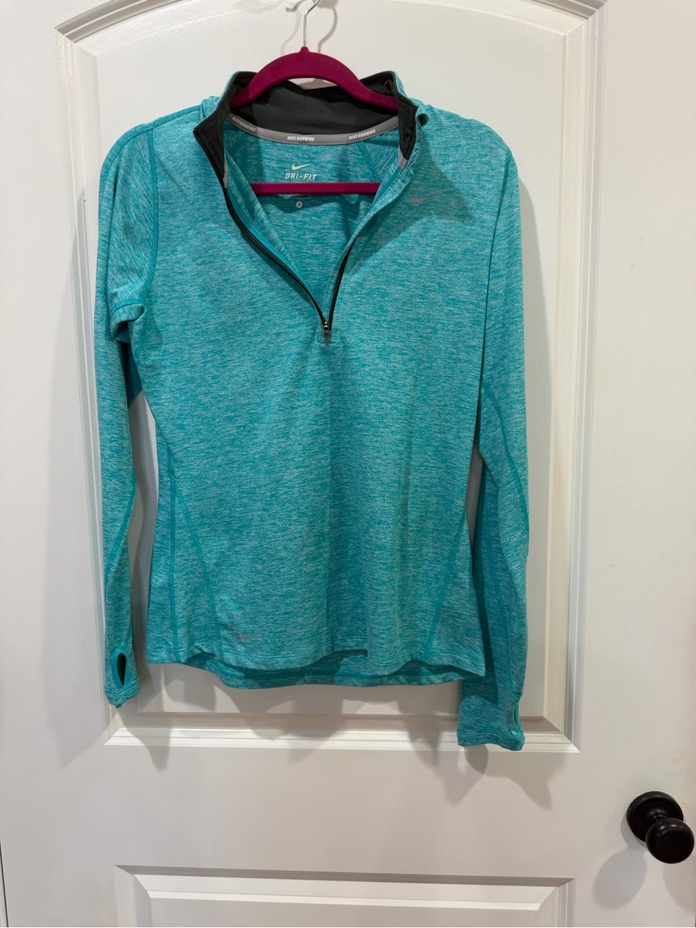 Nike Teal Heather Quarter-Zip Workout Pullover